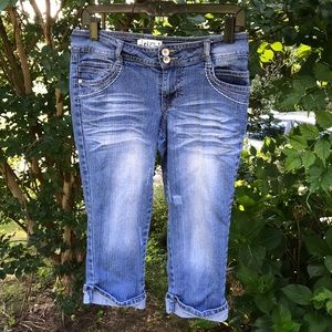 L.e.i. Ashley Low Rise Denim Blue Jean Capris 7